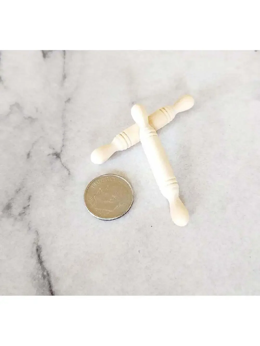 Miniature Dollhouse Kitchen Baking Rolling Pin Wooden Set of 2